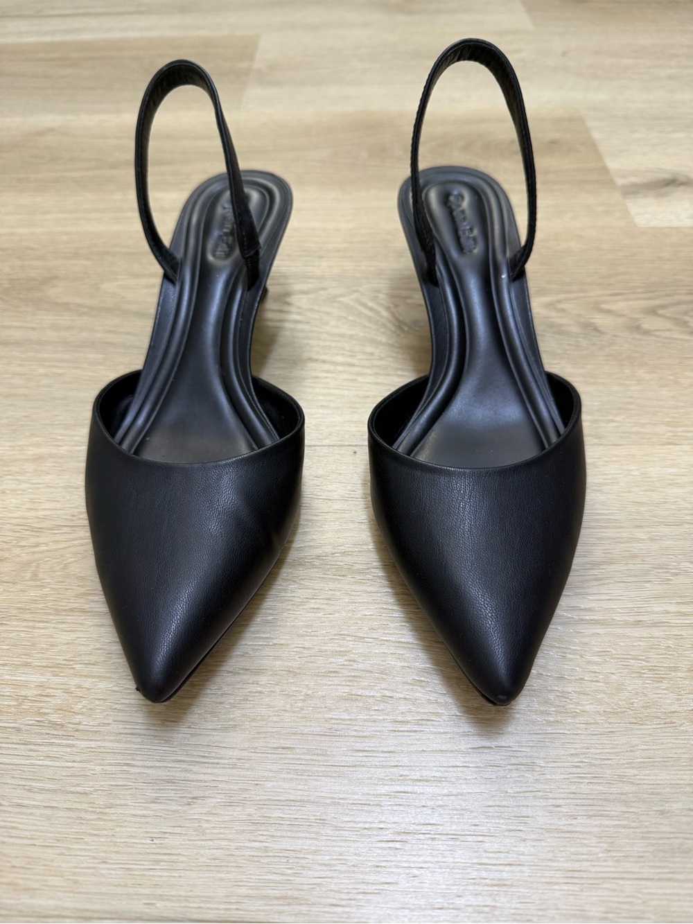 Black Pointed Kitty heels Slingback Pumps 7.5